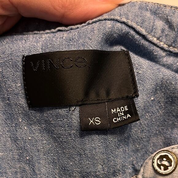 Vince Womens Chambray Patch Pocket Shirt XS - Picture 6 of 11